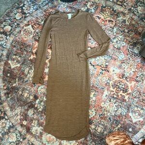 H&M Taupe long/midi dress